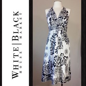 Beautiful WHBM silk halter midi dress, 4